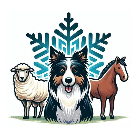 BRR.Vet logo: a dog, sheep, and horse in front of a snowflake
